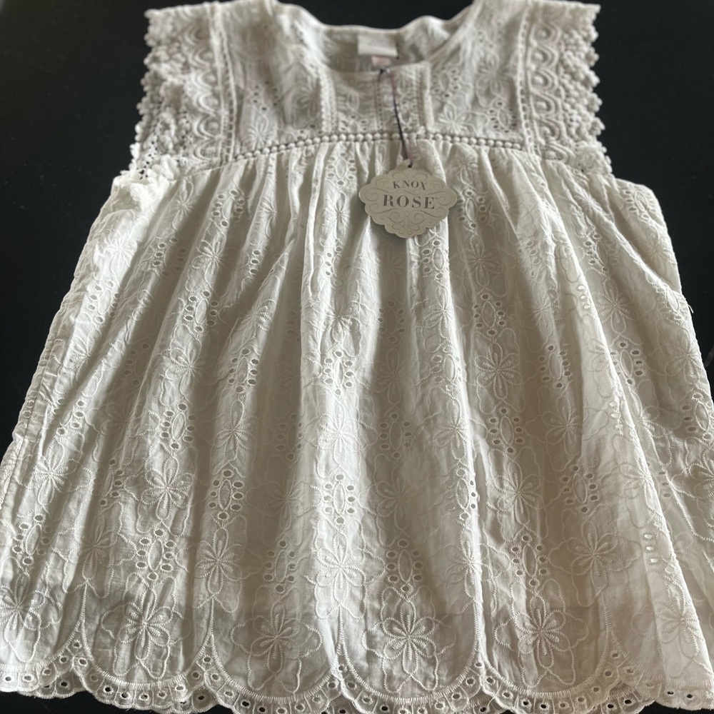 Knox Rose White Eyelet Sleeveless Top